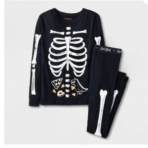 ⭐️ Cat & Jack Black Skeleton Print Pajama Set Size 10